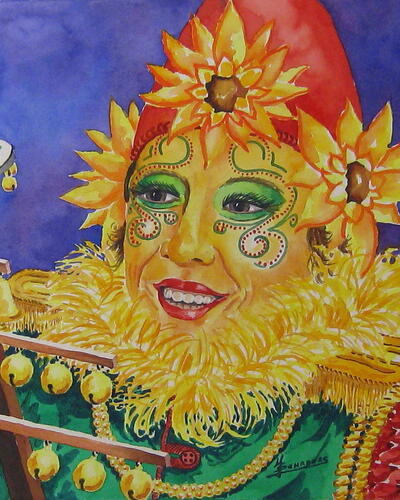 XXCarnaval Aquarel Meisje met schellen 050 x 070